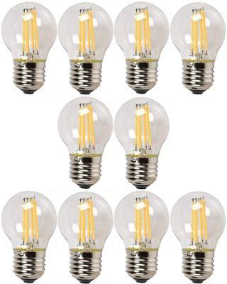 Lights Whites 4 W Basic Round E27 LED Bulb(Yellow, Pack of 10)