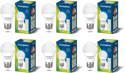 Crompton 7 W Basic Round E27 LED Bulb(White, Pack of 6)