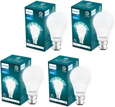 PHILIPS 15 W Basic Decorative B22 LED Bulb(White, Pack of 4)