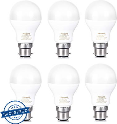 PHILIPS 7 W Basic Round B22 LED Bulb(White, Pack of 6)