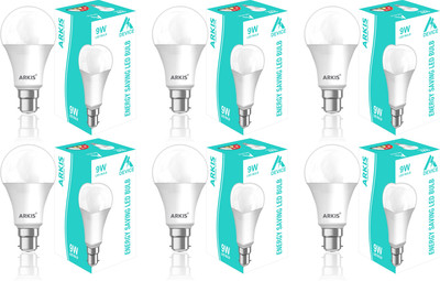 DEVICE 9 W Basic Standard B22 LED Bulb(White, Pack of 6)