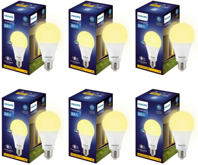 PHILIPS 22 W Basic Round E27 LED Bulb(Yellow, Pack of 6)