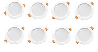 MNLight 10 W Basic Round Plug & Play LED Bulb(White, Pack of 8)
