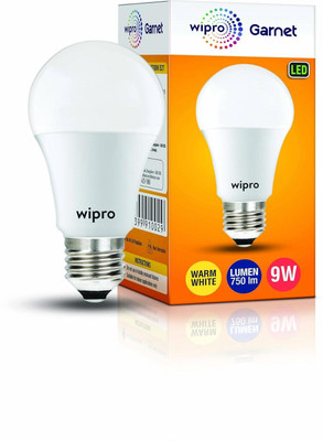 Wipro 9 W Basic Standard E27 LED Bulb(Yellow)