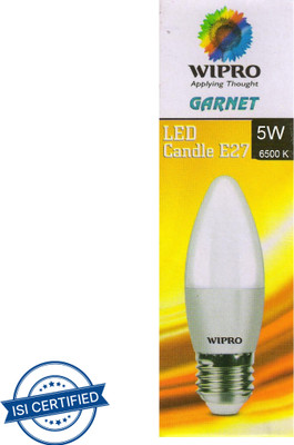 Wipro 5 W Basic Candle E27 LED Bulb(White)