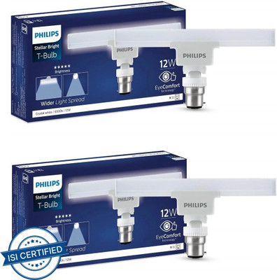 PHILIPS 12 W Basic T-Bulb B22 LED Bulb(White, Pack of 2)