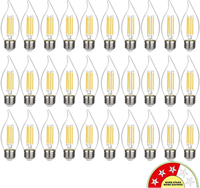 Eve Hanger 4 W Basic Candle E27 LED Bulb(Yellow, Pack of 30)