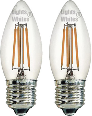 Lights Whites 4 W Basic Candle E27 Decorative Bulb(Yellow, Pack of 2)