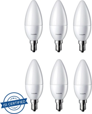 PHILIPS 4 W Candle E14 LED Bulb(Yellow, Pack of 6)