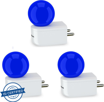 Crompton 0.5 W Basic Decorative Plug & Play Night Bulb(Blue, Pack of 3)