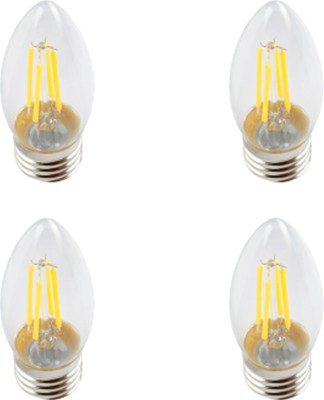Slang 2 W Candle E27 LED Bulb(Yellow, Pack of 4)