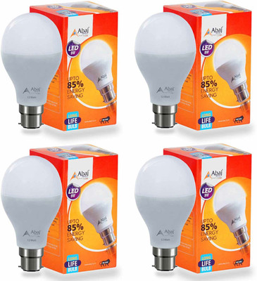 ABAJ 5 W Basic Round B22 LED Bulb(White, Pack of 4)
