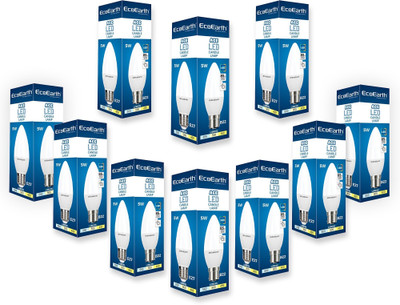 ECOEARTH 5 W Basic Candle B22 LED Bulb(White, Pack of 10)