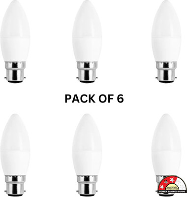 spark world 6 W Basic Standard B22 LED Bulb(Yellow, Pack of 6)