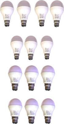 Techvolta 12 W, 9 W Basic Round B22 LED Bulb(White, Pack of 13)