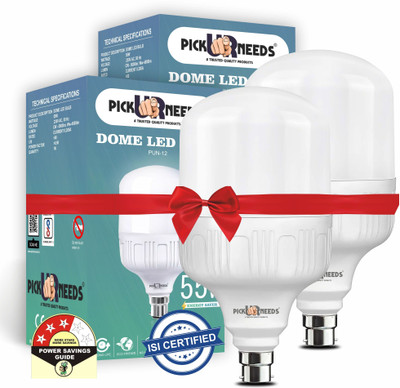 Pick Ur Needs 55 W Multi Watt Round B22 D LED Bulb(White, Pack of 2)