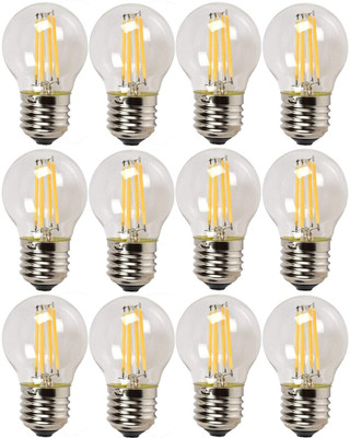 Tip 'n' Top 4 W Basic Round E27 LED Bulb(Yellow, Pack of 12)