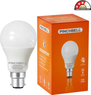 pinchbell 9 W Basic Round B22 LED Bulb(White)