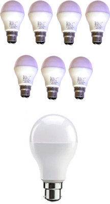 Techvolta 12 W, 9 W Basic Round B22 LED Bulb(White, Pack of 8)