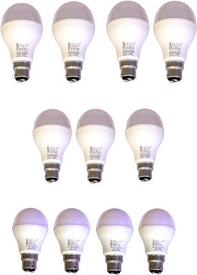 Techvolta 9 W, 12 W Basic Round B22 LED Bulb(White, Pack of 11)