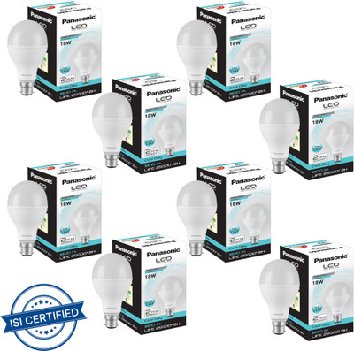 Panasonic 18 W Basic Round B22 LED Bulb(White, Pack of 8)