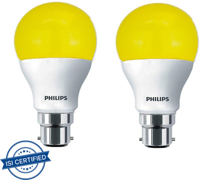 PHILIPS 5 W Basic Standard B22 LED Bulb(Yellow, Pack of 2)