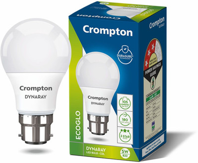 Crompton 5 W Basic Round B22 LED Bulb(White)