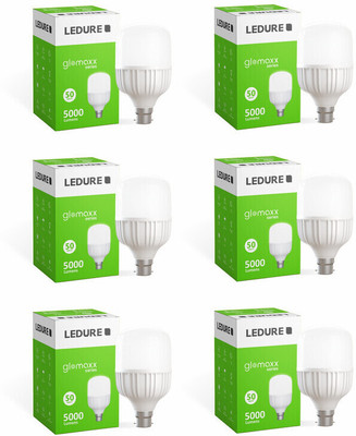 Ledure 50 W Basic Round B22 LED Bulb(White, Pack of 6)