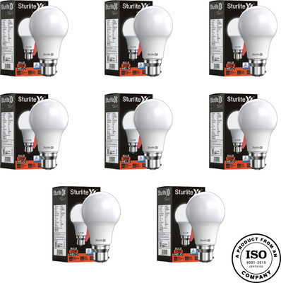 Sturlite 10 W Basic Standard B22 D LED Bulb(White, Pack of 8)