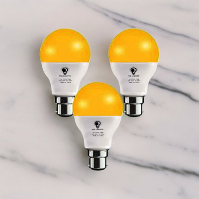 mg lights 5 W Basic Arbitrary B22 LED Bulb(Yellow, Pack of 3)