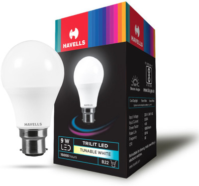 HAVELLS 9 W Color Changing Round B22 LED Bulb(White)