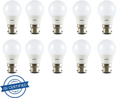 PHILIPS 3 W Basic Round B22 LED Bulb(Yellow, Pack of 10)