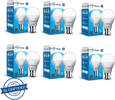 Wipro 12 W Basic Standard B22 LED Bulb(White, Pack of 6)