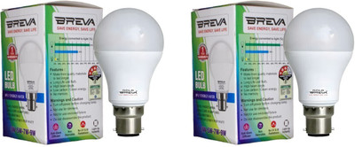 Goldbreva 9 W Basic Round B22 D LED Bulb(White, Pack of 2)