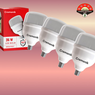 Cromonik 35 W Inverter Round B22 D LED Bulb(White, Pack of 4)