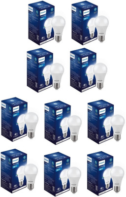 PHILIPS 16 W Basic Round E27 LED Bulb(White, Pack of 10)