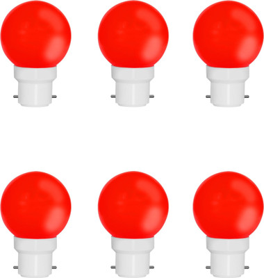 Fybros 0.5 W Basic Decorative B22 LED Bulb(Red, Pack of 6)