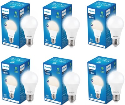 PHILIPS 10 W Standard E27 LED Bulb(White, Pack of 6)