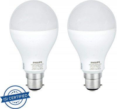 PHILIPS 20 W Basic Round B22 LED Bulb(White, Pack of 2)