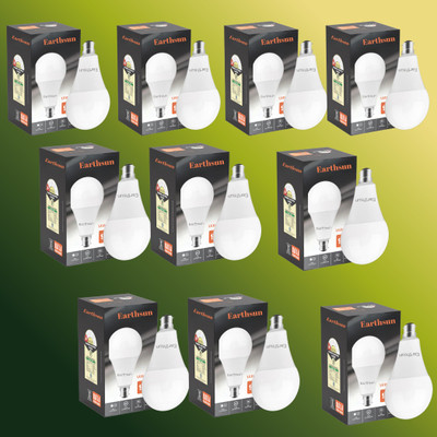 EarthSun 9 W Inverter Round B22 D LED Bulb(White, Pack of 10)