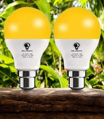 mg lights 5 W Basic Arbitrary B22 LED Bulb(Yellow, Pack of 2)