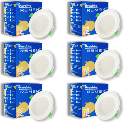 REMEN 5 W Basic Round B22 LED Bulb(White, Pack of 6)