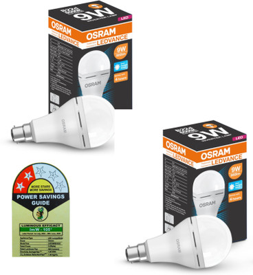 OSRAM 9 W Inverter Standard B22 Inverter Bulb(White, Pack of 2)