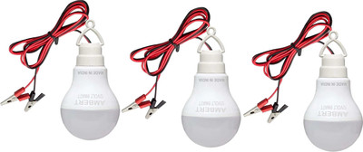 ambert 9 W Basic HID Plug & Play LED Bulb(White, Pack of 3)