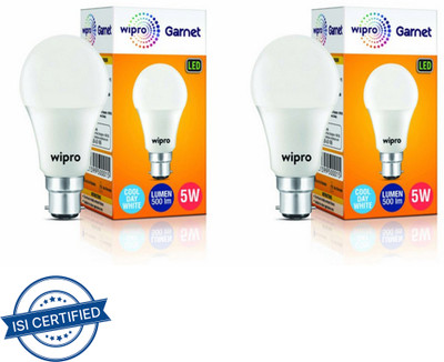 Wipro 9 W Basic Standard B22 LED Bulb(Yellow, Pack of 2)