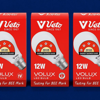 Veto 12 W Basic Round B22 LED Bulb(White, Pack of 3)