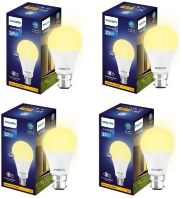 PHILIPS 22 W Round B22 LED Bulb(Yellow, Pack of 4)