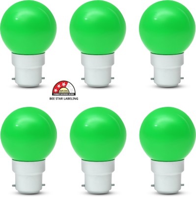 AVINDRA 0.5 W Eye Safety Compliance Decorative B22 LED Bulb(Green, Pack of 6)