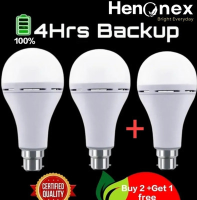 Henonex 12 W Inverter Standard B22 Inverter Bulb(White, Pack of 3)