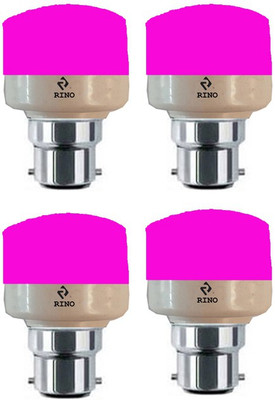 rino 7 W Basic Standard B22 LED Bulb(Pink, Pack of 4)